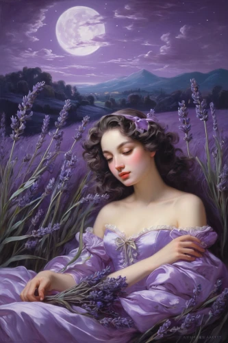 la violetta,the sleeping rose,lilac blossom,lilacs,the lavender flower,white lilac,lilac flowers,purple moon,precious lilac,purple landscape,lilac flower,purple lilac,common lilac,sleeping rose,jasmine-flowered nightshade,idyll,night-blooming jasmine,moonlit night,butterfly lilac,moonflower,Art,Classical Oil Painting,Classical Oil Painting 36