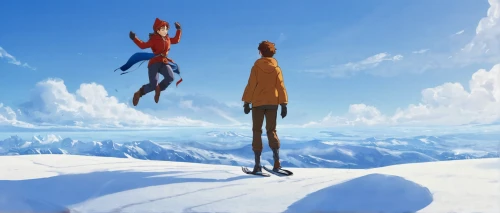 infinite snow,axel jump,glory of the snow,skiers,summit,snow figures,winter sports,fairies aloft,snow scene,snowfield,snowkiting,elves flight,snow fields,evangelion,ski mountaineering,winter festival,alpine crossing,winter trip,high-altitude mountain tour,jump,Unique,Design,Character Design