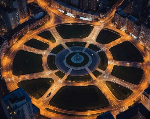 traffic circle,the center of symmetry,city fountain,roundabout,mavic 2,flatiron,aerial landscape,drone shot,concentric,bird's eye view,flatiron building,drone image,drone photo,chair circle,circle,oval forum,helipad,aerial shot,highway roundabout,drone view,Conceptual Art,Fantasy,Fantasy 17