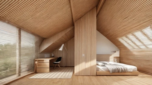 timber house,wooden sauna,attic,sleeping room,wooden house,modern room,inverted cottage,wooden roof,cubic house,wooden windows,bedroom,canopy bed,loft,danish house,wood window,dunes house,wooden construction,danish room,wooden beams,frame house,Interior Design,Bedroom,Modern,French Minimalist