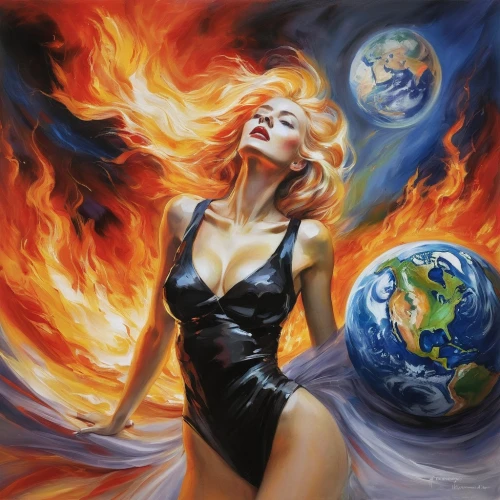 burning earth,fire planet,flame of fire,scorched earth,fire background,mother earth,fire angel,firestar,flame spirit,combustion,lake of fire,dancing flames,city in flames,fire siren,wildfire,world digital painting,fire-eater,pillar of fire,fire eater,conflagration,Illustration,Paper based,Paper Based 11