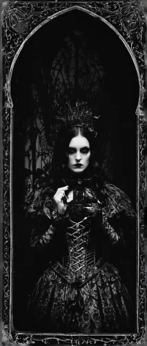 gothic portrait,dark gothic mood,gothic woman,blackmetal,ambrotype,ethel barrymore - female,victorian lady,dark portrait,dead bride,goth woman,day of the dead frame,dark art,halloween frame,gothic,sepulchre,the witch,gothic style,queen anne,cd cover,old elisabeth,Illustration,Realistic Fantasy,Realistic Fantasy 46