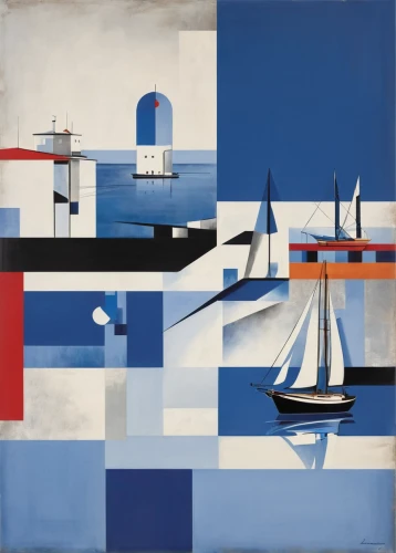 mondrian,sailing boats,sailboats,regatta,yacht racing,boat landscape,breton,sailing boat,boats in the port,sailing-boat,matruschka,ocean liner,graf-zepplin,boats,royal yacht,sailboat,cubism,fishing boats,olle gill,braque francais,Art,Artistic Painting,Artistic Painting 43