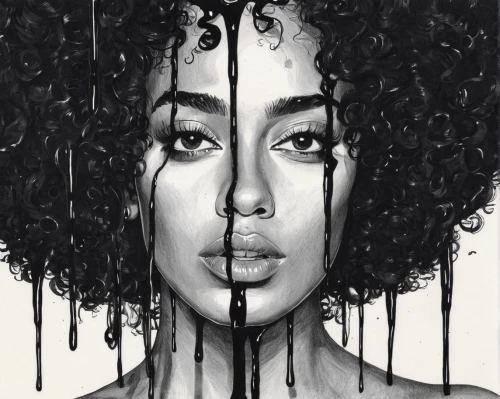 black woman,african american woman,ash leigh,afro-american,pencil drawings,black women,afroamerican,charcoal pencil,afro,charcoal drawing,afro american girls,beautiful african american women,split personality,afro american,cool pop art,mirror image,black couple,black skin,oil painting on canvas,black jane doe,Illustration,Black and White,Black and White 34