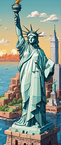 liberty enlightening the world,the statue of liberty,statue of liberty,lady liberty,a sinking statue of liberty,liberty statue,queen of liberty,liberty,usa landmarks,travel poster,america,united states of america,liberty island,u s,united state,usa,new york harbor,americana,ny,new york,Unique,3D,Isometric