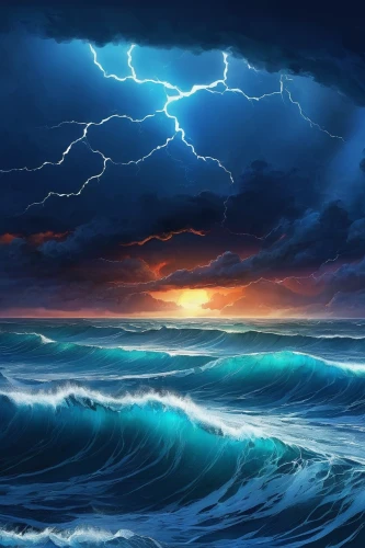 sea storm,ocean background,stormy sea,ocean waves,tidal wave,seascape,lightning storm,storm surge,thunderstorm,ocean,sea landscape,world digital painting,force of nature,strom,full hd wallpaper,storm,sea,the wind from the sea,sea night,crashing waves,Illustration,Children,Children 01