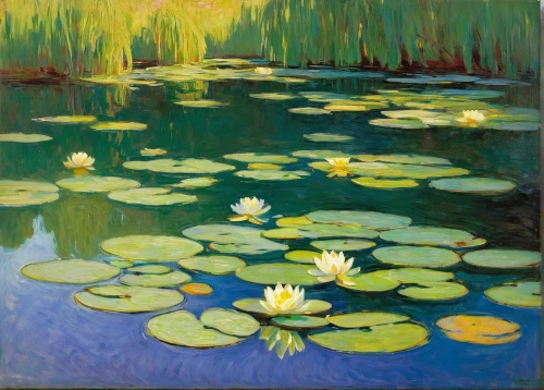 water lilies,white water lilies,lotus on pond,lilly pond,lily pads,nymphaea,lily pond,lotuses,lillies,lotus,water lilly,lotus flowers,lilies,pond lily,pond flower,waterlily,lotus pond,nelumbo,lily pad,water lotus,Art,Classical Oil Painting,Classical Oil Painting 20