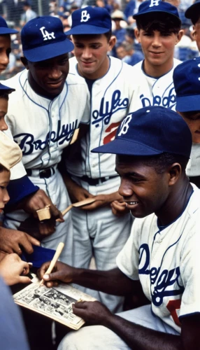 jackie robinson,said jackie robinson,dodger stadium,13 august 1961,dodgers,dodger dog,meeting on mound,autograph,baseball uniform,baseball players,batting glove,autographed sports paraphernalia,players the banks,sports collectible,signing,batting helmet,1965,baseball equipment,cowhide,colt 45,Conceptual Art,Fantasy,Fantasy 19