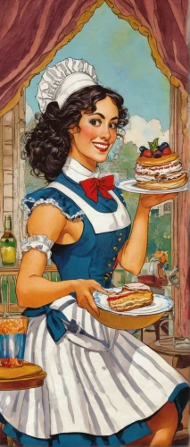 woman holding pie,waitress,housewife,crinoline,woman eating apple,girl in the kitchen,viennese cuisine,woman at cafe,milkmaid,cuisine classique,hostess,restaurants online,maid,housekeeper,vintage illustration,hoopskirt,puerto rican cuisine,homemaker,muffuletta,placemat,Art,Classical Oil Painting,Classical Oil Painting 39