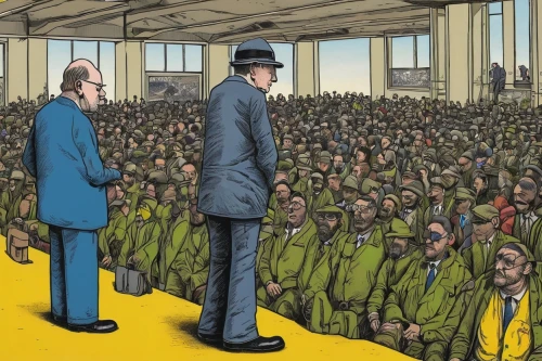 the conference,spectator,prison,economist,concentration camp,crowds,workhouse,securities,conference,a meeting,onlookers,police officers,labour market,extinction rebellion,audience,workforce,eu parliament,civil servant,britain,london underground,Conceptual Art,Daily,Daily 29
