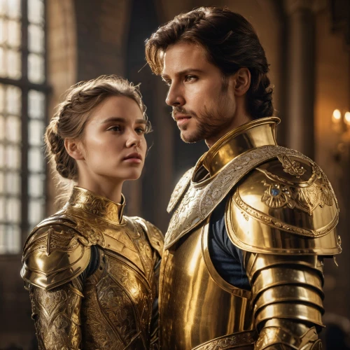 prince and princess,golden crown,couple goal,camelot,yellow-gold,athos,tudor,golden candlestick,throughout the game of love,king arthur,golden heart,golden light,golden frame,knight armor,golden weddings,husband and wife,beautiful couple,golden color,musketeers,knights
