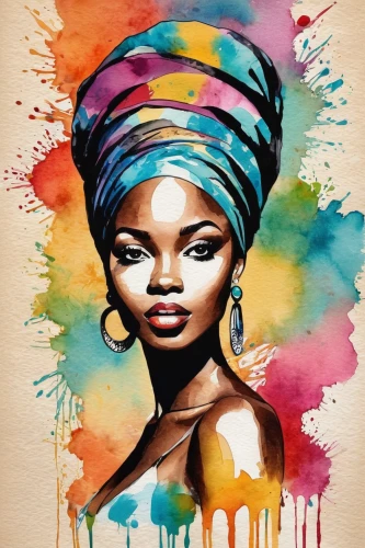 boho art,african woman,african art,watercolor pencils,african culture,watercolor painting,watercolor,colour pencils,cameroon,african american woman,coloured pencils,color pencils,watercolor paint,watercolors,colored pencils,african,watercolor women accessory,water colors,headscarf,black woman,Illustration,Paper based,Paper Based 25