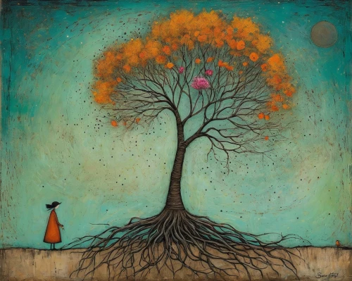 girl with tree,orange tree,bodhi tree,the branches of the tree,flourishing tree,tree of life,sapling,tree thoughtless,lone tree,tangerine tree,arborist,isolated tree,the roots of trees,rooted,magic tree,tree and roots,the girl next to the tree,brown tree,deciduous tree,green tree,Art,Artistic Painting,Artistic Painting 49