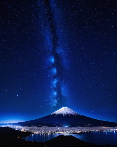 japan's three great night views,mount fuji,mt fuji,stratovolcano,starry sky,fuji,fuji mountain,milkyway,mount taranaki,milky way,the milky way,el teide,the night sky,teide national park,tongariro,astronomy,night sky,tobacco the last starry sky,taranaki,teide,Illustration,Realistic Fantasy,Realistic Fantasy 22