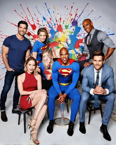 nbc studios,superheroes,cast,nbc,superman,tv show,justice league,superhero background,social,comic-con,laurel family,artists of stars,cable television,personages,cancellation,group of people,superman logo,comiccon,diverse family,super hero,Conceptual Art,Graffiti Art,Graffiti Art 08