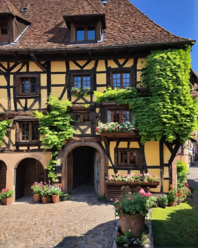alsace,eguisheim,colmar,half-timbered house,half-timbered,colmar city,timber framed building,rothenburg,wissembourg,half-timbered houses,strasbourg,medieval architecture,half timbered,dürer house,half-timbered wall,swiss house,escher village,franconian switzerland,knight village,medieval town,Illustration,Vector,Vector 11