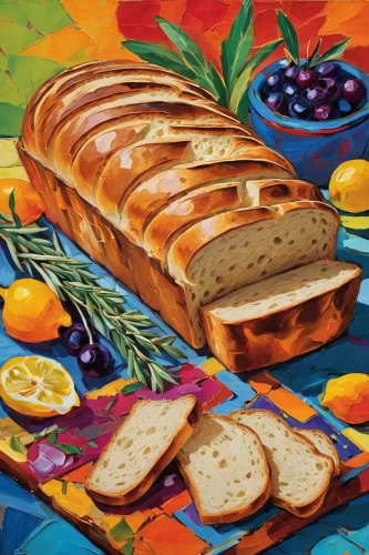 bread spread,almond bread,pane carasau,bread wheat,bread basket,breadbasket,grain bread,butter bread,grilled bread,pane,raisin bread,butterbrot,jam bread,ciabatta,challah,breads,whole grain bread,pan-bagnat,fresh bread,bread pan,Conceptual Art,Oil color,Oil Color 25