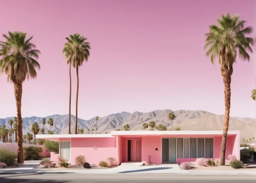 palm springs,mid century house,bungalow,holiday motel,motel,mid century modern,pink flamingos,pink car,dunes house,beach house,tucson,tropical house,suburbs,pink beach,arizona,mojave,pink grass,flowerful desert,rose drive,mojave desert,Unique,Design,Character Design