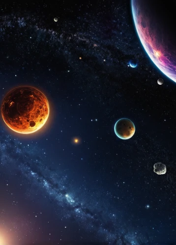 planetary system,planets,exoplanet,inner planets,binary system,space art,celestial bodies,galilean moons,alien planet,the solar system,solar system,copernican world system,orbiting,io centers,outer space,planet eart,astronomy,space,deep space,alien world,Illustration,Abstract Fantasy,Abstract Fantasy 14