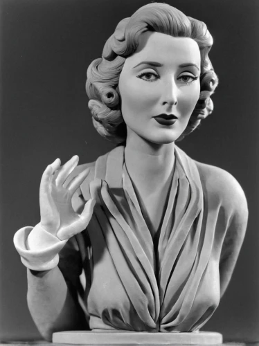 woman holding pie,woman sculpture,woman holding a smartphone,art deco woman,1940 women,advertising figure,statuette,clay animation,woman sitting,a wax dummy,3d figure,figurine,switchboard operator,woman hands,woman pointing,telephone operator,woman thinking,artist's mannequin,sculptor,bust,Unique,3D,Clay