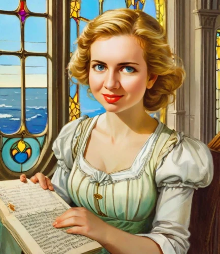 emile vernon,blonde woman reading a newspaper,the sea maid,portrait of christi,portrait of a girl,romantic portrait,women's novels,girl studying,hymn book,girl on the boat,girl in a historic way,librarian,portrait of a woman,girl at the computer,elizabeth nesbit,woman holding pie,artist portrait,girl with cereal bowl,young woman,blonde woman