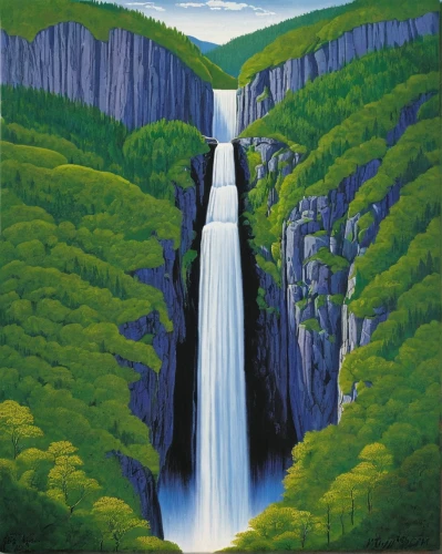 bridal veil fall,brown waterfall,cascades,falls of the cliff,cascade,water falls,wasserfall,water fall,waterfall,waterfalls,green waterfall,kirkjufellfoss,ash falls,gufufoss,falls,bridal veil,ilse falls,skogafoss,fjord,fjäll,Illustration,Retro,Retro 26