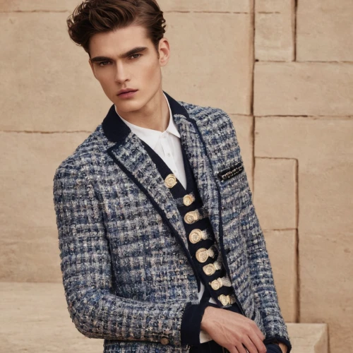 menswear,male model,men's suit,men's wear,bolero jacket,blazer,overcoat,frock coat,aristocrat,navy suit,men clothes,blue checkered,george russell,outerwear,boys fashion,cravat,valentino,patterned,chequered,matador,Photography,Documentary Photography,Documentary Photography 32