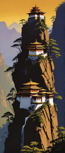 travel poster,tigers nest,huangshan mountains,huangshan maofeng,the golden pavilion,golden pavilion,zhangjiajie,cool woodblock images,huashan,yunnan,wuyi,guizhou,chinese art,chinese architecture,yellow mountains,meteora,shaanxi province,yuanyang,mountain landscape,stone pagoda,Conceptual Art,Sci-Fi,Sci-Fi 17