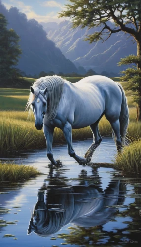 white bengal tiger,white tiger,blue tiger,painted horse,quagga,white rhinoceros,cynorhodon,rhinoceros,white lion,uintatherium,hippopotamus,a white horse,tapir,landseer,valley bulldog,panthera leo,oil painting on canvas,lion white,unicorn art,mountain cow,Conceptual Art,Fantasy,Fantasy 30