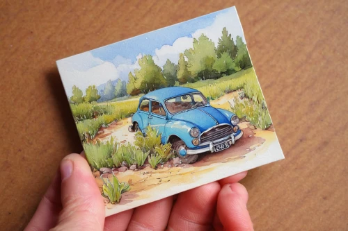 trabant,greeting card,matchbox car,2cv,morris minor,ford anglia,morris minor 1000,postcards,note card,renault 4cv,miniature cars,note cards,cinquecento,old postcards,greeting cards,small car,mini suv,citroen 2cv,mg magnette za,vwbus,Illustration,Realistic Fantasy,Realistic Fantasy 04