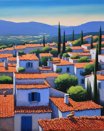 provencal life,provence,the balearics,roof landscape,hellenic,home landscape,peloponnese,balearica,panoramic landscape,balearic islands,italian painter,townscape,landscape,alentejo,gordes,grand bleu de gascogne,aix-en-provence,mauriac,tuscan,carol colman,Conceptual Art,Sci-Fi,Sci-Fi 12