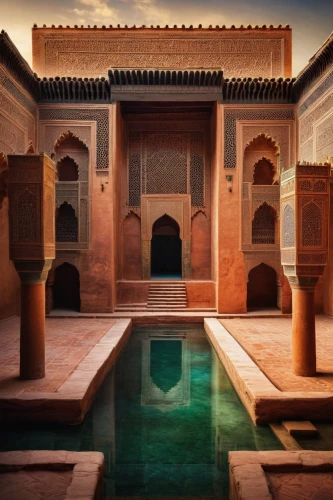 marrakesh,marrakech,alhambra,morocco,moroccan pattern,riad,persian architecture,qasr al watan,quasr al-kharana,islamic architectural,qasr al kharrana,ibn tulun,ouarzazate,iranian architecture,rajasthan,shahi mosque,king abdullah i mosque,jaisalmer,marble palace,ibn-tulun-mosque,Illustration,Abstract Fantasy,Abstract Fantasy 01