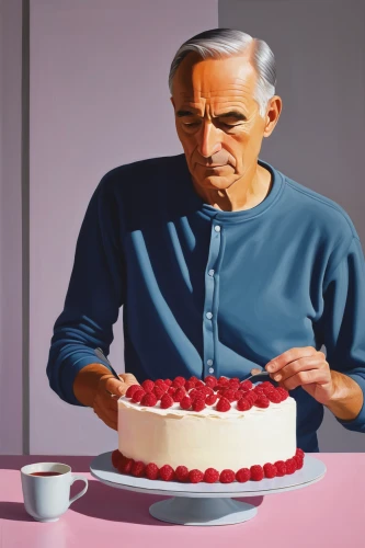 elderly man,pensioner,elderly person,older person,slice of cake,fondant,pensioners,elderly,elderly people,painting technique,red cake,old age,sugar paste,old person,painting easter egg,cake decorating,woman holding pie,a cake,aging,trifle,Conceptual Art,Oil color,Oil Color 13