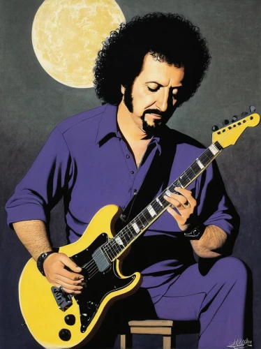 jazz guitarist,purple moon,painted guitar,guitar player,bouzouki,guitar solo,electric guitar,gibson,the guitar,moon shine,guitarist,afro american,afro-american,johnnycake,moon walk,guitor,epiphone,guitar,vector graphic,blue moon,Illustration,Black and White,Black and White 22