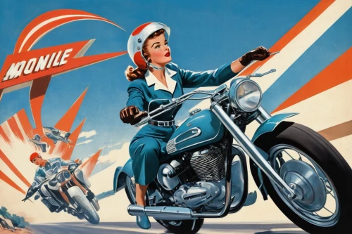 motorcycles,bonneville,rockabilly,pin ups,harley-davidson,rockabilly style,retro pin up girls,motor-bike,motorcycle,motorcycling,pin up,triumph motor company,motorbike,atomic age,retro women,pin up girls,retro pin up girl,travel trailer poster,bullet ride,motorcycle racer,Illustration,Retro,Retro 12