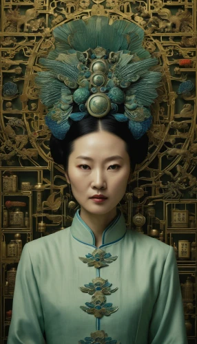 chinese art,oriental painting,oriental princess,shuanghuan noble,taiwanese opera,oriental girl,japanese art,oriental,yi sun sin,geisha,geisha girl,inner mongolian beauty,chinese style,japanese woman,peking opera,chinese screen,korean royal court cuisine,asian woman,teal blue asia,asian vision,Illustration,Realistic Fantasy,Realistic Fantasy 35
