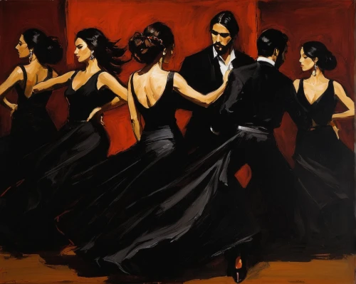 latin dance,argentinian tango,flamenco,ballroom dance silhouette,ballroom dance,salsa dance,dancesport,tango argentino,dancers,waltz,tango,dance club,oil painting on canvas,dance of death,valse music,dancing couple,dance,dancing shoes,oil painting,art painting,Illustration,Black and White,Black and White 02