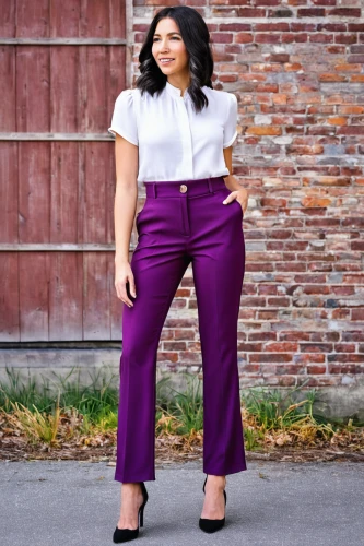 menswear for women,plus-size model,purple background,purple and gold,woman in menswear,pencil skirt,rich purple,suit trousers,white with purple,trouser buttons,trousers,gold and purple,plus-size,purple,mauve,the purple-and-white,dark purple,bright grape,purple frame,women's clothing,Conceptual Art,Daily,Daily 34