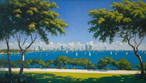 coastal landscape,sailboats,landscape with sea,beach landscape,an island far away landscape,gladesville,sydney skyline,regatta,coconut grove,panoramic landscape,palmtrees,sea landscape,palma trees,parramatta,landscape background,landscape,glebe point,sydneyharbour,australia,herman park,Art,Classical Oil Painting,Classical Oil Painting 15