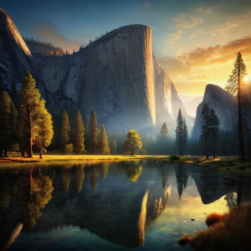 yosemite park,yosemite,salt meadow landscape,half dome,landscape background,yosemite national park,yosemite valley,fantasy landscape,beautiful landscape,landscapes beautiful,nature landscape,half-dome,mountain landscape,meadow landscape,natural landscape,landscapes,world digital painting,landscape nature,mountainous landscape,mountainlake,Illustration,Abstract Fantasy,Abstract Fantasy 01