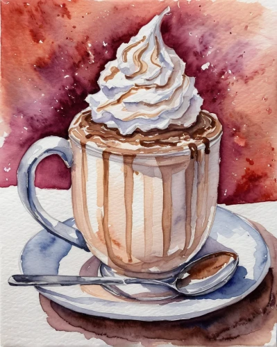 coffee watercolor,watercolor tea,cappuccino,capuchino,watercolor cafe,coffee art,coffee tea drawing,coffee tea illustration,espresso con panna,mocaccino,coffee background,caffè macchiato,macchiato,watercolor painting,frappé coffee,latte,café au lait,latte art,coffee foam,french coffee,Illustration,Paper based,Paper Based 24