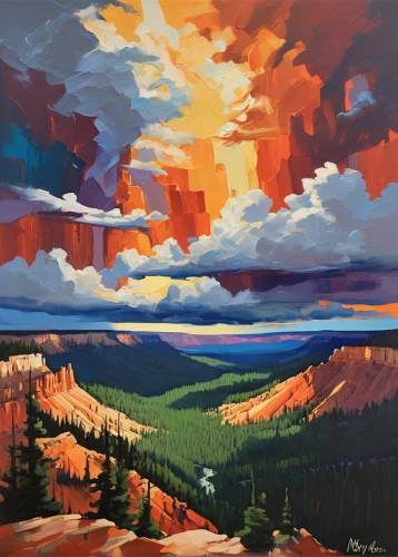 colorado,mountain sunrise,painting technique,salt meadow landscape,fire mountain,montana,bryce canyon,fire in the mountains,mountain landscape,fall landscape,cascades,panoramic landscape,mountain scene,utah,rockies,high landscape,oil on canvas,alberta,oil painting on canvas,autumn mountains,Conceptual Art,Daily,Daily 24