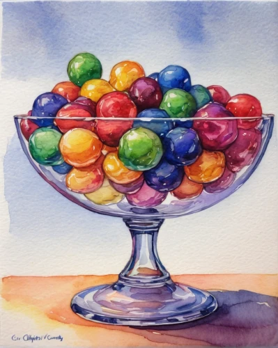 watercolor fruit,cherries in a bowl,watercolor macaroon,candy eggs,bowl of fruit in rain,jewish cherries,fruit bowl,bowl of fruit,painting eggs,painting easter egg,painted eggs,bubble cherries,easter-colors,colored eggs,fruit basket,watercolor cocktails,summer still-life,basket of fruit,still life of spring,candy bar,Conceptual Art,Fantasy,Fantasy 28
