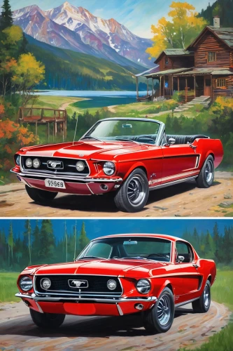 muscle car cartoon,american muscle cars,american classic cars,first generation ford mustang,second generation ford mustang,muscle car,boss 429,ford mustang,mustang tails,ford mustang mach 1,classic cars,ford mustang fr500,mustang,muscle icon,american sportscar,california special mustang,shelby mustang,pony car,boss 302 mustang,paintings,Art,Classical Oil Painting,Classical Oil Painting 27
