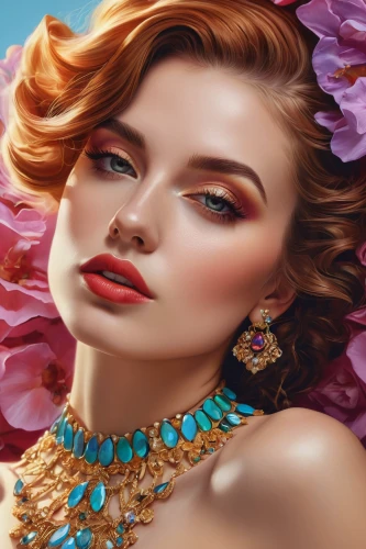 fashion illustration,world digital painting,retouching,jeweled,retouch,digital painting,jewelry,fantasy portrait,photo painting,portrait background,boho art,fashion vector,gold jewelry,fantasy art,meticulous painting,jewelry florets,airbrushed,art painting,artist color,gift of jewelry,Photography,General,Natural