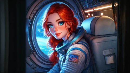 cg artwork,astronaut,sci fiction illustration,aquanaut,space-suit,spacesuit,astronaut suit,symetra,cosmonaut,space suit,pilot,andromeda,capsule,flight attendant,soyuz,glider pilot,space art,space tourism,red-haired,nautilus