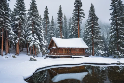 snow shelter,trillium lake,log cabin,winter house,the cabin in the mountains,small cabin,finnish lapland,log home,lassen volcanic national park,snowy landscape,slowinski national park,snow house,emerald lake,winter lake,house in the forest,christmas landscape,snowhotel,snow in pine trees,nordic christmas,lapland,Illustration,Realistic Fantasy,Realistic Fantasy 41