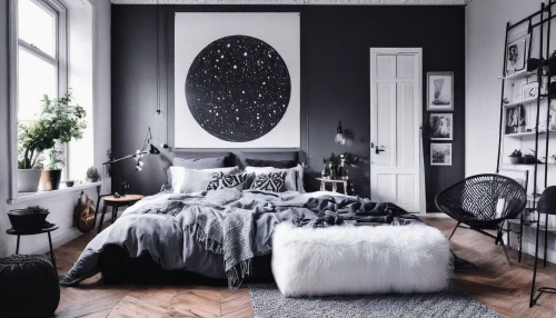 scandinavian style,danish room,modern decor,interior design,modern room,bedroom,black and white pieces,livingroom,charcoal nest,danish furniture,ornate room,great room,black and white pattern,interior decor,interior decoration,guest room,interiors,contemporary decor,living room,wall decor,Illustration,Abstract Fantasy,Abstract Fantasy 14