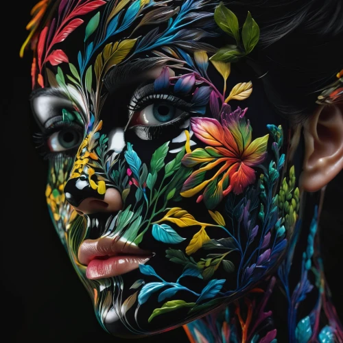 neon body painting,bodypainting,body painting,bodypaint,body art,face paint,multicolor faces,psychedelic art,facets,face painting,fractals art,woman face,fractalius,chameleon abstract,dryad,beauty face skin,woman's face,glass painting,meticulous painting,artful,Photography,Artistic Photography,Artistic Photography 02