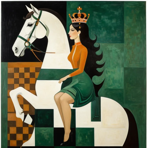 art deco woman,chessboard,equestrian,equestrianism,chess player,racehorse,dressage,chessboards,horse racing,andalusians,chess icons,celtic queen,thoroughbred arabian,equestrian sport,majorette (dancer),woman sitting,horsemanship,horse trainer,equitation,horse riders,Art,Artistic Painting,Artistic Painting 43